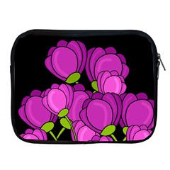 Purple Tulips Apple Ipad 2/3/4 Zipper Cases