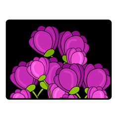 Purple Tulips Double Sided Fleece Blanket (small)  by Valentinaart