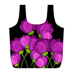 Purple Tulips Full Print Recycle Bags (l) 