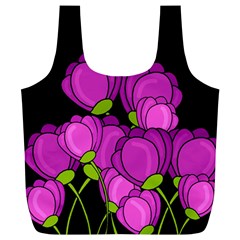 Purple Tulips Full Print Recycle Bags (l) 