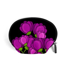 Purple Tulips Accessory Pouches (small)  by Valentinaart