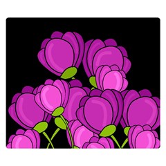 Purple Tulips Double Sided Flano Blanket (small) 