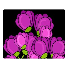 Purple Tulips Double Sided Flano Blanket (large) 