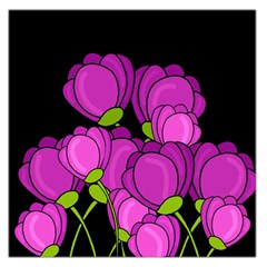 Purple Tulips Large Satin Scarf (square)