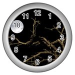 Nature Dark Scene Wall Clocks (Silver)  Front