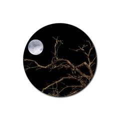 Nature Dark Scene Rubber Round Coaster (4 Pack) 