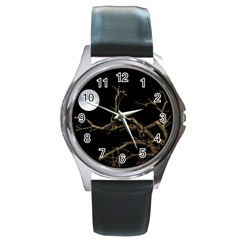 Nature Dark Scene Round Metal Watch