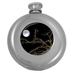 Nature Dark Scene Round Hip Flask (5 Oz) by dflcprints