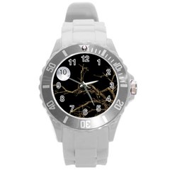 Nature Dark Scene Round Plastic Sport Watch (l)