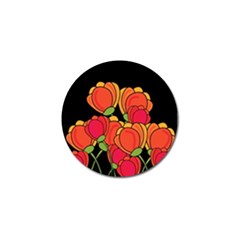 Orange Tulips Golf Ball Marker by Valentinaart