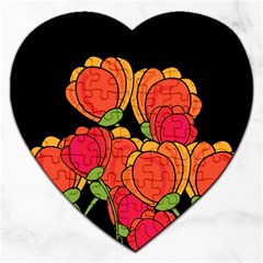 Orange Tulips Jigsaw Puzzle (heart)