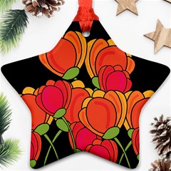 Orange Tulips Star Ornament (two Sides) 