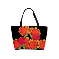 Orange Tulips Shoulder Handbags