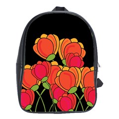 Orange Tulips School Bags(large) 