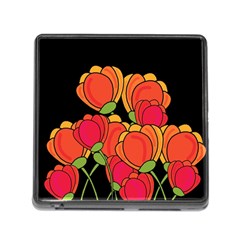 Orange Tulips Memory Card Reader (square)