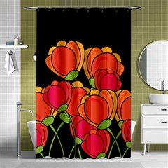 Orange Tulips Shower Curtain 48  X 72  (small)  by Valentinaart