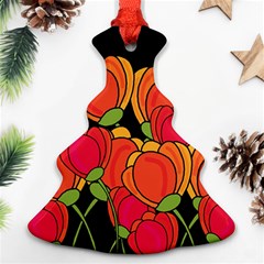 Orange Tulips Christmas Tree Ornament (2 Sides)