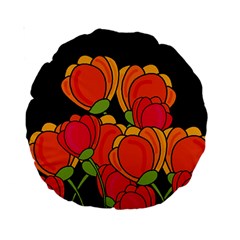 Orange Tulips Standard 15  Premium Round Cushions