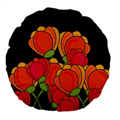 Orange Tulips Large 18  Premium Round Cushions