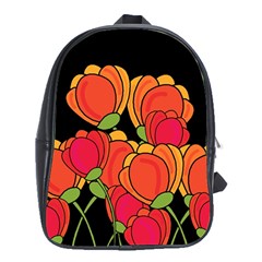 Orange Tulips School Bags (xl)  by Valentinaart