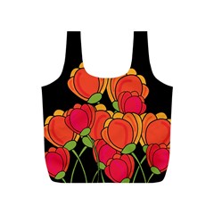 Orange Tulips Full Print Recycle Bags (s)  by Valentinaart