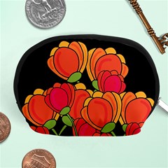 Orange Tulips Accessory Pouches (medium)  by Valentinaart