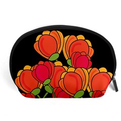 Orange Tulips Accessory Pouches (large) 