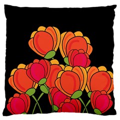 Orange Tulips Standard Flano Cushion Case (one Side) by Valentinaart