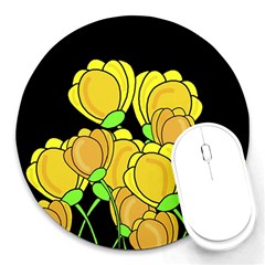 Yellow Tulips Round Mousepads