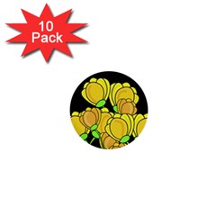 Yellow Tulips 1  Mini Buttons (10 Pack) 