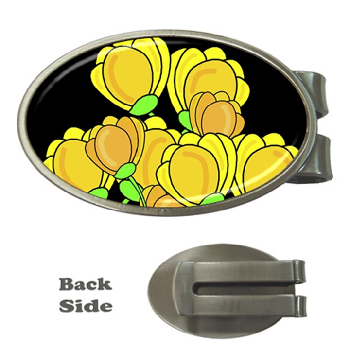 Yellow tulips Money Clips (Oval) 