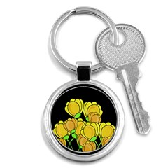 Yellow Tulips Key Chains (round) 