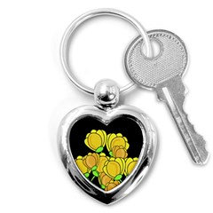 Yellow Tulips Key Chains (heart) 