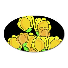 Yellow Tulips Oval Magnet