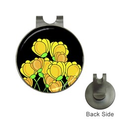 Yellow Tulips Hat Clips With Golf Markers