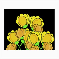 Yellow Tulips Small Glasses Cloth by Valentinaart