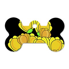 Yellow Tulips Dog Tag Bone (one Side)