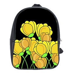 Yellow Tulips School Bags(large)  by Valentinaart