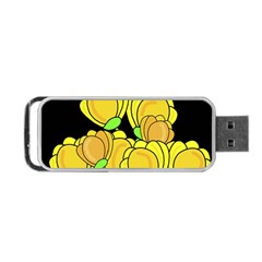 Yellow Tulips Portable Usb Flash (two Sides) by Valentinaart