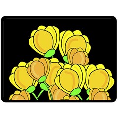 Yellow Tulips Double Sided Fleece Blanket (large) 