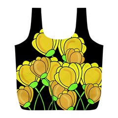 Yellow Tulips Full Print Recycle Bags (l)  by Valentinaart