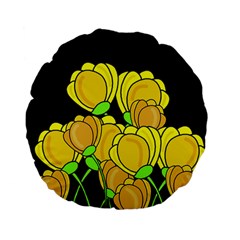 Yellow Tulips Standard 15  Premium Flano Round Cushions