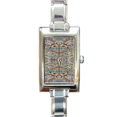 Multicolor Abstract Rectangle Italian Charm Watch