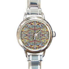 Multicolor Abstract Round Italian Charm Watch