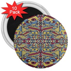 Multicolor Abstract 3  Magnets (10 Pack) 