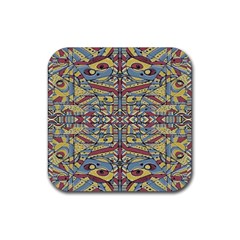 Multicolor Abstract Rubber Coaster (square)  by dflcprintsclothing