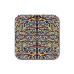 Multicolor Abstract Rubber Square Coaster (4 Pack) 