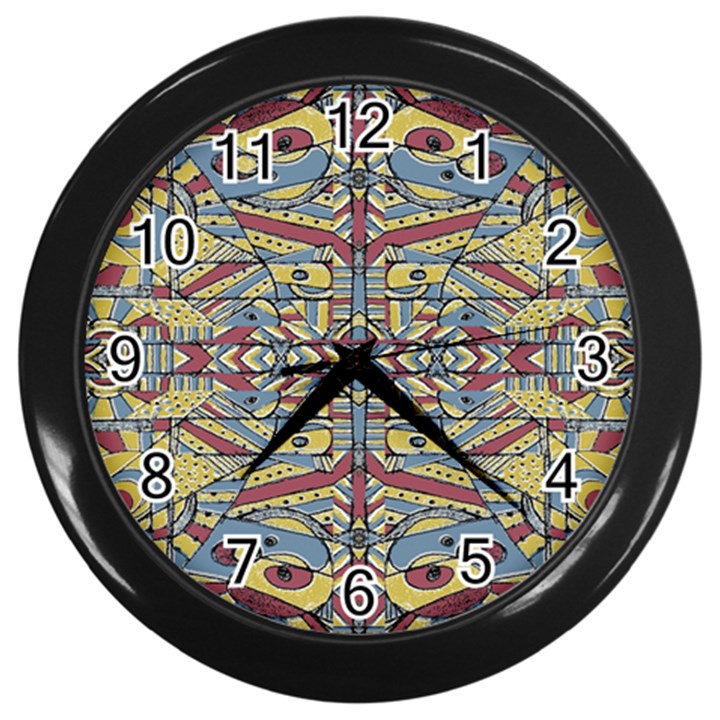 Multicolor Abstract Wall Clocks (Black)