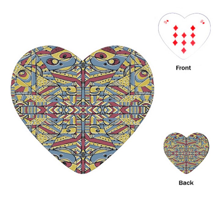 Multicolor Abstract Playing Cards (Heart) 