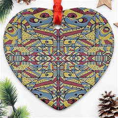 Multicolor Abstract Heart Ornament (2 Sides)